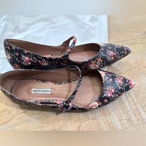 Tabitha Simmons floral Mary Jane flats ballet shoes size 41